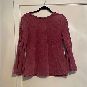 Bell Sleeve Long Sleeve Top in Dusty Rose